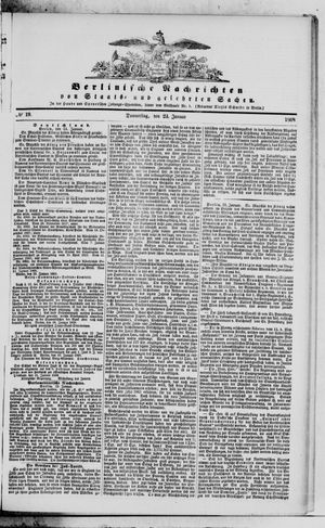 Berlinische Nachrichten von Staats- und gelehrten Sachen vom 23.01.1868