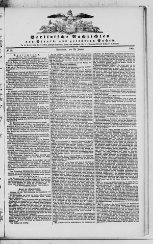 Berlinische Nachrichten von Staats- und gelehrten Sachen on Jan 25, 1868