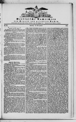 Berlinische Nachrichten von Staats- und gelehrten Sachen vom 26.01.1868