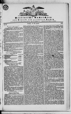 Berlinische Nachrichten von Staats- und gelehrten Sachen vom 28.01.1868