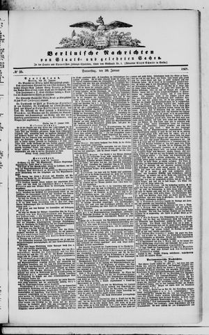 Berlinische Nachrichten von Staats- und gelehrten Sachen vom 30.01.1868