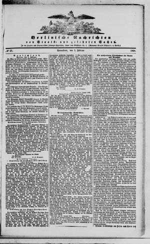 Berlinische Nachrichten von Staats- und gelehrten Sachen vom 01.02.1868