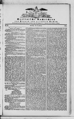 Berlinische Nachrichten von Staats- und gelehrten Sachen vom 02.02.1868