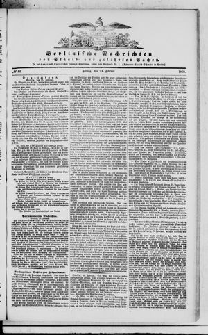 Berlinische Nachrichten von Staats- und gelehrten Sachen vom 21.02.1868