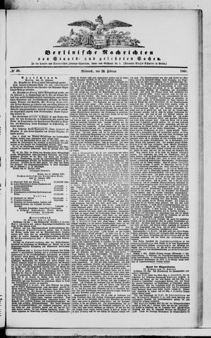 Berlinische Nachrichten von Staats- und gelehrten Sachen vom 26.02.1868