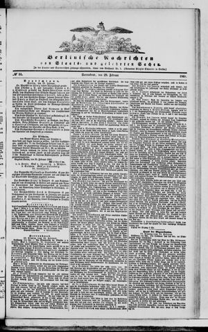 Berlinische Nachrichten von Staats- und gelehrten Sachen vom 29.02.1868