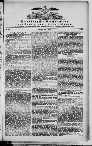 Berlinische Nachrichten von Staats- und gelehrten Sachen on Apr 7, 1868