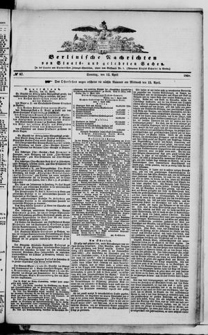 Berlinische Nachrichten von Staats- und gelehrten Sachen vom 12.04.1868