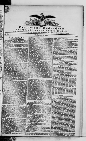 Berlinische Nachrichten von Staats- und gelehrten Sachen vom 28.04.1868