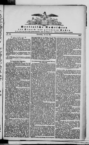 Berlinische Nachrichten von Staats- und gelehrten Sachen vom 14.05.1868