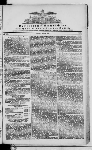 Berlinische Nachrichten von Staats- und gelehrten Sachen vom 26.05.1868