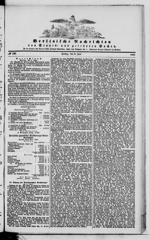 Berlinische Nachrichten von Staats- und gelehrten Sachen vom 05.06.1868