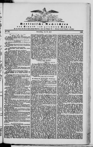 Berlinische Nachrichten von Staats- und gelehrten Sachen vom 11.06.1868