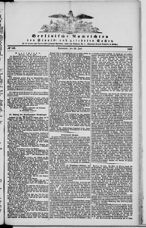 Berlinische Nachrichten von Staats- und gelehrten Sachen vom 20.06.1868
