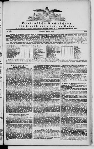 Berlinische Nachrichten von Staats- und gelehrten Sachen vom 21.06.1868
