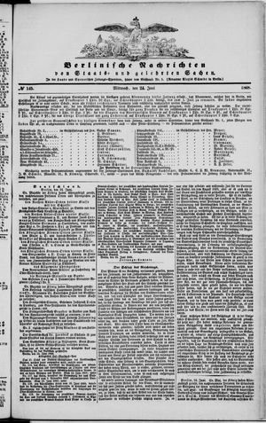 Berlinische Nachrichten von Staats- und gelehrten Sachen vom 24.06.1868