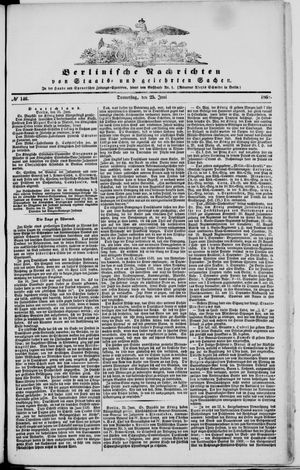 Berlinische Nachrichten von Staats- und gelehrten Sachen vom 25.06.1868
