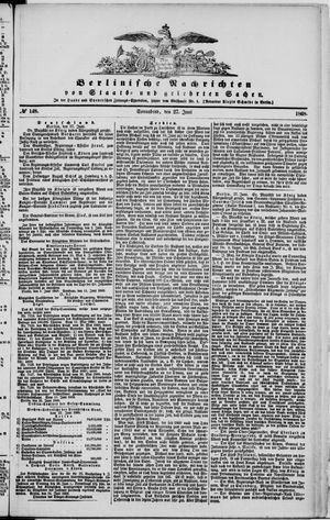 Berlinische Nachrichten von Staats- und gelehrten Sachen vom 27.06.1868