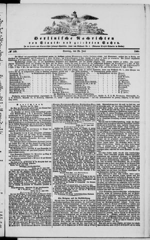 Berlinische Nachrichten von Staats- und gelehrten Sachen vom 28.06.1868