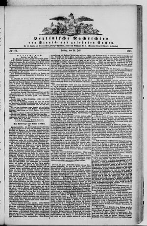 Berlinische Nachrichten von Staats- und gelehrten Sachen vom 24.07.1868