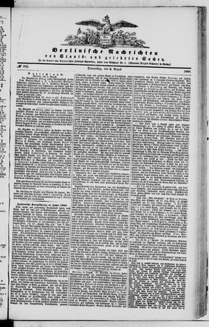 Berlinische Nachrichten von Staats- und gelehrten Sachen vom 06.08.1868