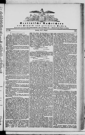 Berlinische Nachrichten von Staats- und gelehrten Sachen vom 07.08.1868