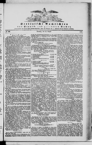 Berlinische Nachrichten von Staats- und gelehrten Sachen vom 11.08.1868