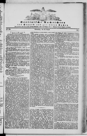 Berlinische Nachrichten von Staats- und gelehrten Sachen vom 13.08.1868