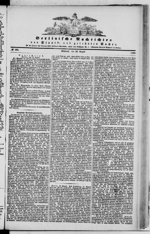 Berlinische Nachrichten von Staats- und gelehrten Sachen vom 19.08.1868
