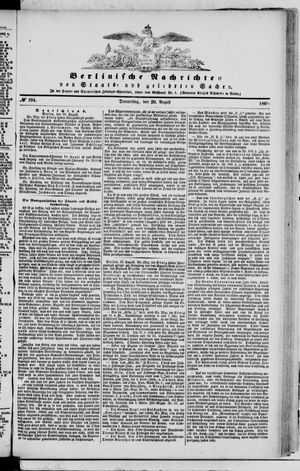 Berlinische Nachrichten von Staats- und gelehrten Sachen on Aug 20, 1868