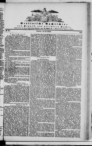 Berlinische Nachrichten von Staats- und gelehrten Sachen on Aug 23, 1868