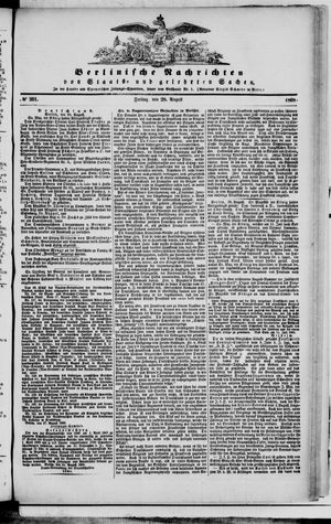 Berlinische Nachrichten von Staats- und gelehrten Sachen vom 28.08.1868