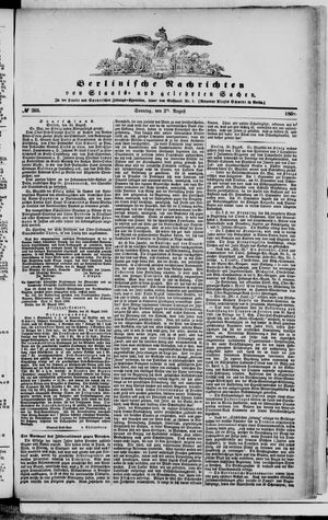 Berlinische Nachrichten von Staats- und gelehrten Sachen vom 30.08.1868