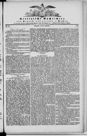 Berlinische Nachrichten von Staats- und gelehrten Sachen vom 09.09.1868