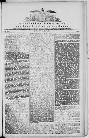 Berlinische Nachrichten von Staats- und gelehrten Sachen vom 11.09.1868