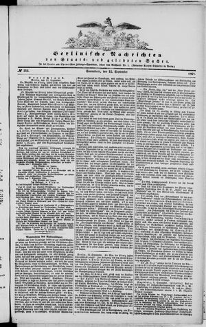 Berlinische Nachrichten von Staats- und gelehrten Sachen vom 12.09.1868