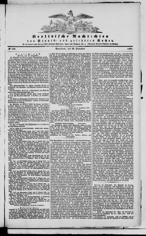 Berlinische Nachrichten von Staats- und gelehrten Sachen vom 19.09.1868