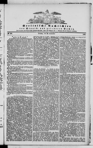 Berlinische Nachrichten von Staats- und gelehrten Sachen on Sep 29, 1868