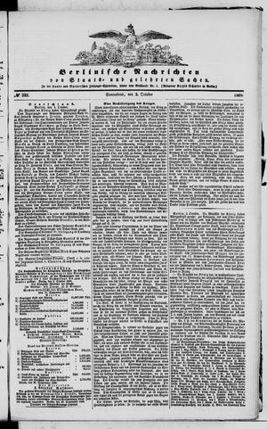 Berlinische Nachrichten von Staats- und gelehrten Sachen vom 03.10.1868