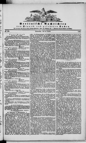 Berlinische Nachrichten von Staats- und gelehrten Sachen vom 08.10.1868