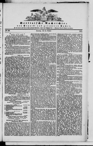 Berlinische Nachrichten von Staats- und gelehrten Sachen vom 11.10.1868