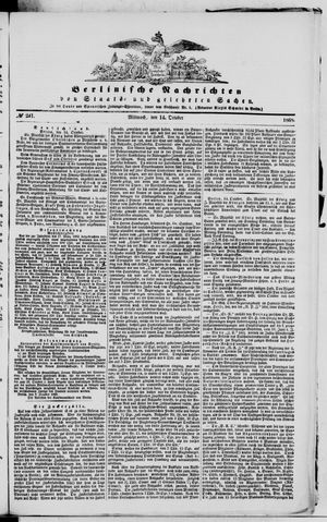 Berlinische Nachrichten von Staats- und gelehrten Sachen vom 14.10.1868
