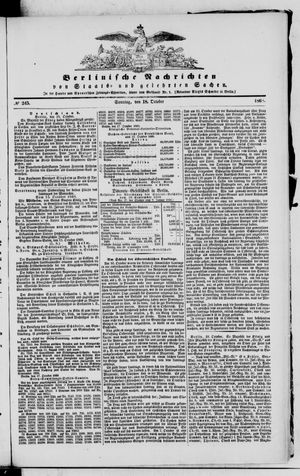 Berlinische Nachrichten von Staats- und gelehrten Sachen vom 18.10.1868