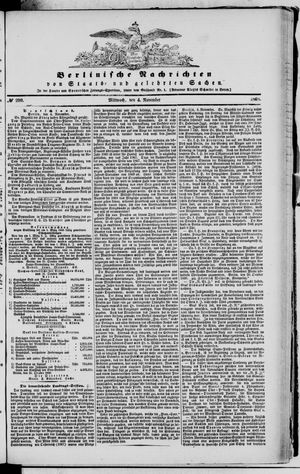 Berlinische Nachrichten von Staats- und gelehrten Sachen vom 04.11.1868