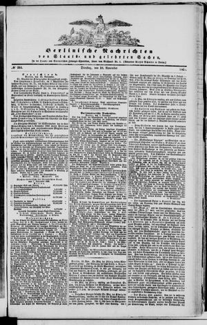 Berlinische Nachrichten von Staats- und gelehrten Sachen on Nov 10, 1868