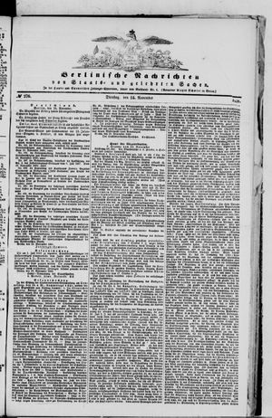 Berlinische Nachrichten von Staats- und gelehrten Sachen vom 24.11.1868