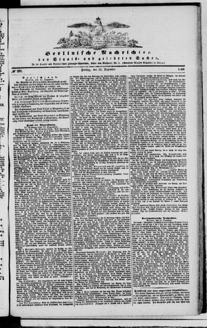 Berlinische Nachrichten von Staats- und gelehrten Sachen vom 11.12.1868