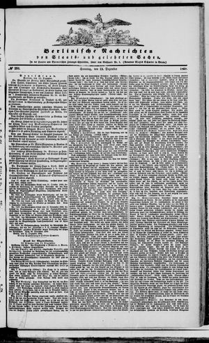 Berlinische Nachrichten von Staats- und gelehrten Sachen vom 13.12.1868