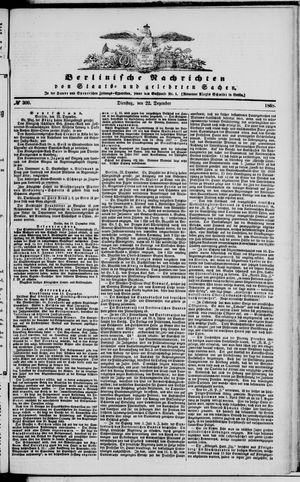 Berlinische Nachrichten von Staats- und gelehrten Sachen vom 22.12.1868