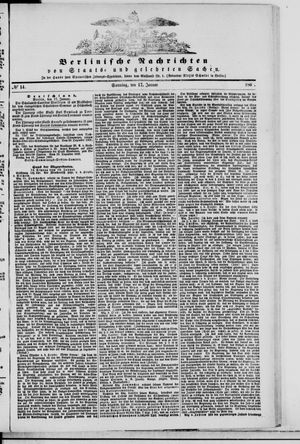 Berlinische Nachrichten von Staats- und gelehrten Sachen on Jan 17, 1869